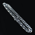 925 Sterling Silver Black Onyx Cuban Chain Bracelet for Men – 7mm