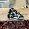 Men Handmade Green Agate Stone Ring
