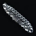 925 Sterling Silver 11mm Black CZ Cuban Bracelet for Men