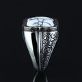 Men Handmade White Turquoise Gemstone Sterling Silver Ring