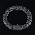 925 Sterling Silver 13mm Black Onyx Cuban Chain Bracelet for Men