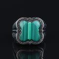 Men Handmade Malachite Gemstone Ottoman Style Ring