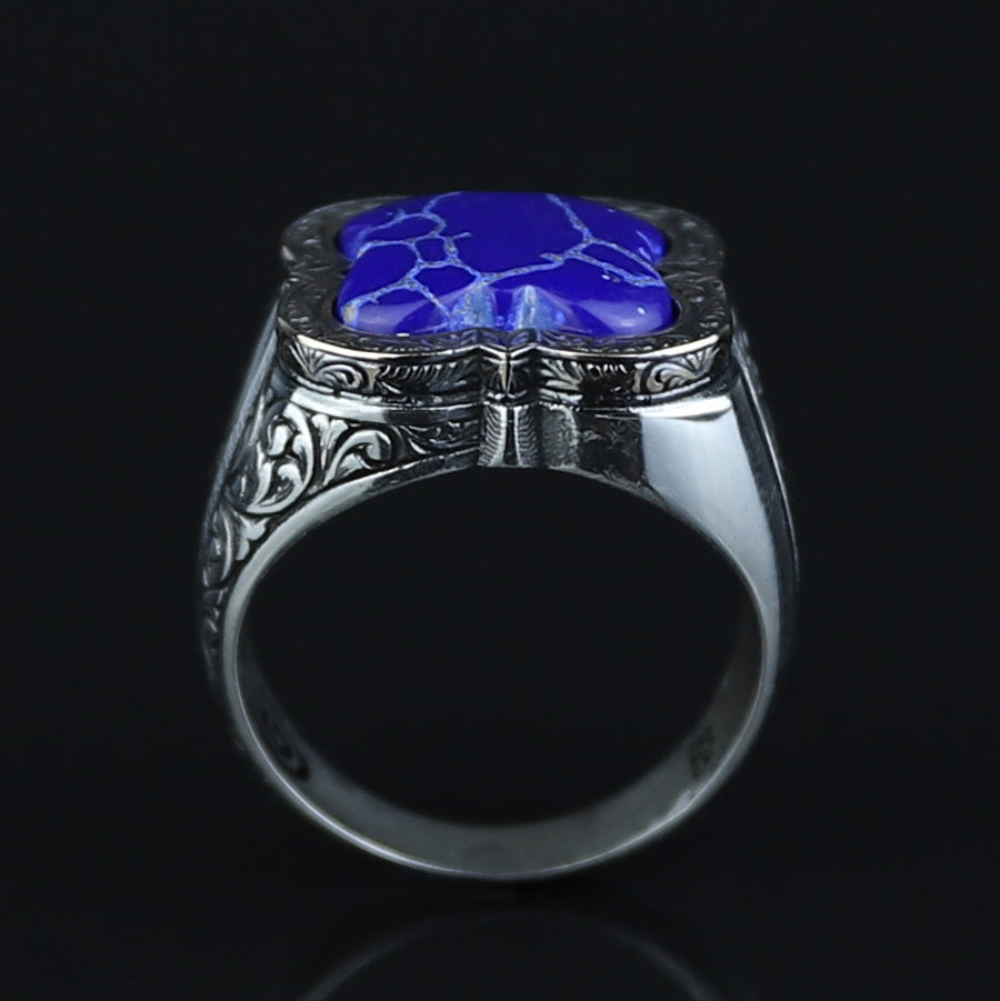 Men Handmade Lapis Lazuli Gemstone Turkish Handmade Ring