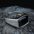 925 Sterling Silver Black Onyx Signet Ring