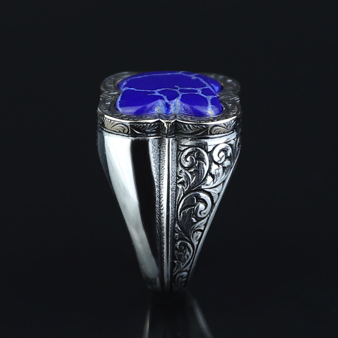 Men Handmade Lapis Lazuli Gemstone Turkish Handmade Ring
