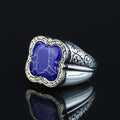 Men Handmade Lapis Lazuli Gemstone Turkish Handmade Ring
