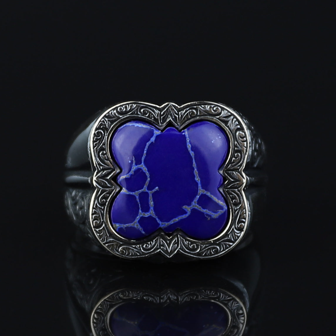Men Handmade Lapis Lazuli Gemstone Turkish Handmade Ring