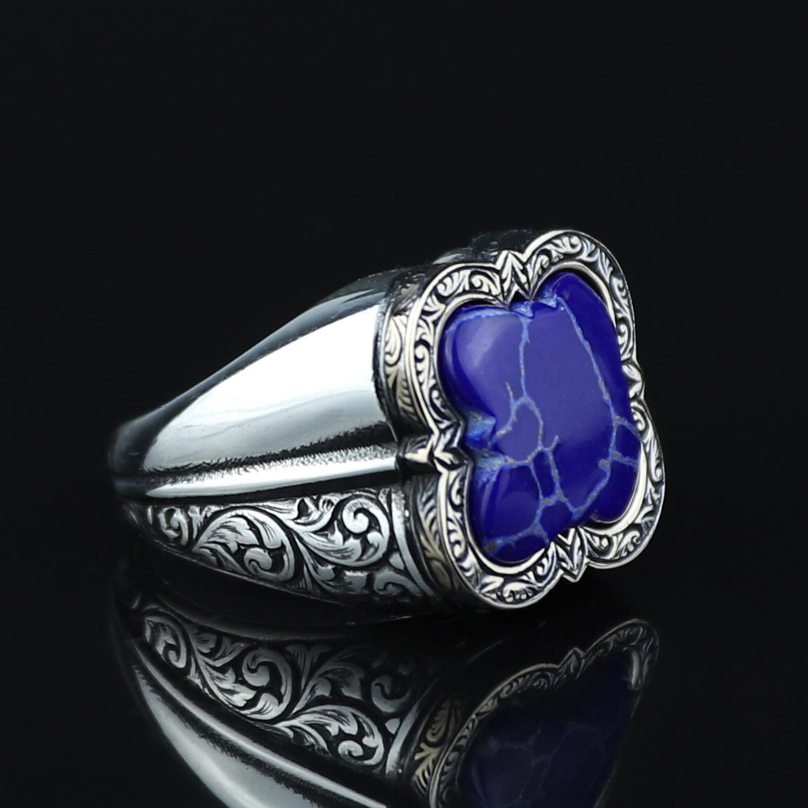 Men Handmade Lapis Lazuli Gemstone Turkish Handmade Ring
