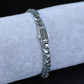925 Sterling Silver Black Onyx Cuban Chain Bracelet for Men – 7mm