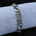 925 Sterling Silver 11mm Black CZ Cuban Bracelet for Men