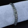 925 Sterling Silver 9mm Black Onyx Cuban Link Bracelet for Men