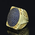 Men Handmade Gold Sapphire Gemstone Ottoman Style Ring