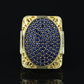 Men Handmade Gold Sapphire Gemstone Ottoman Style Ring