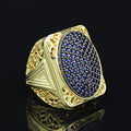 Men Handmade Gold Sapphire Gemstone Ottoman Style Ring