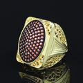 Men Handmade Gold Large Ruby Gemstone 925 Silver Ring