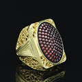 Men Handmade Gold Large Ruby Gemstone 925 Silver Ring
