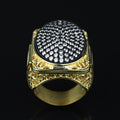 925 Silver Men Handmade Large Ice Out Moissanite Gold plated Ring