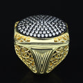 925 Silver Men Handmade Large Ice Out Moissanite Gold plated Ring