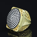 925 Silver Men Handmade Large Ice Out Moissanite Gold plated Ring
