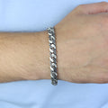 925 Sterling Silver 9mm Cuban Chain Bracelet for Men