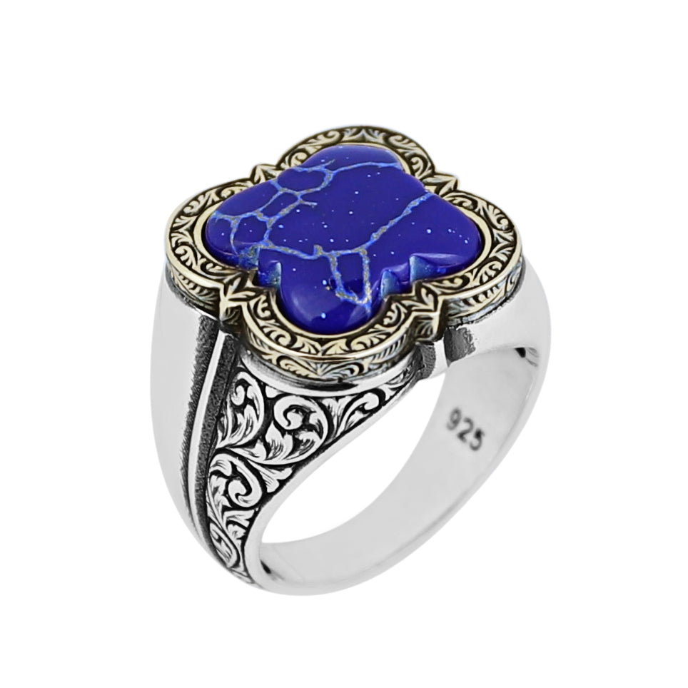 Men Handmade Lapis Lazuli Gemstone Turkish Handmade Ring