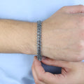 925 Sterling Silver 9mm Black Onyx Cuban Link Bracelet for Men