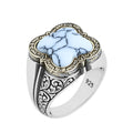 Men Handmade White Turquoise Gemstone Sterling Silver Ring
