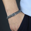 925 Sterling Silver 13mm Black Onyx Cuban Chain Bracelet for Men