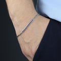 925 Sterling Silver Byzantine Sapphire Gemstone Bracelet for Men