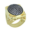 925 Silver Men Handmade Large Ice Out Moissanite Gold plated Ring
