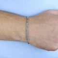 925 Sterling Silver Black Onyx Byzantine Chain Bracelet for Men