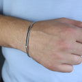 925 Sterling Silver Black Onyx CZ Bracelet for Men