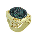 Men Handmade Gold Large Emerald Gemstone Ring