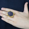 Men Handmade Gold Sapphire Gemstone Ottoman Style Ring