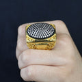 925 Silver Men Handmade Large Ice Out Moissanite Gold plated Ring