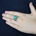 Men Handmade Malachite Gemstone Ottoman Style Ring