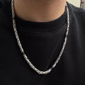 925 Silver 5MM Black Onyx King Byzantine Necklace