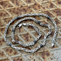 925 Solid Square Byzantine Onyx 5MM Bali Byzantine Chain Necklace