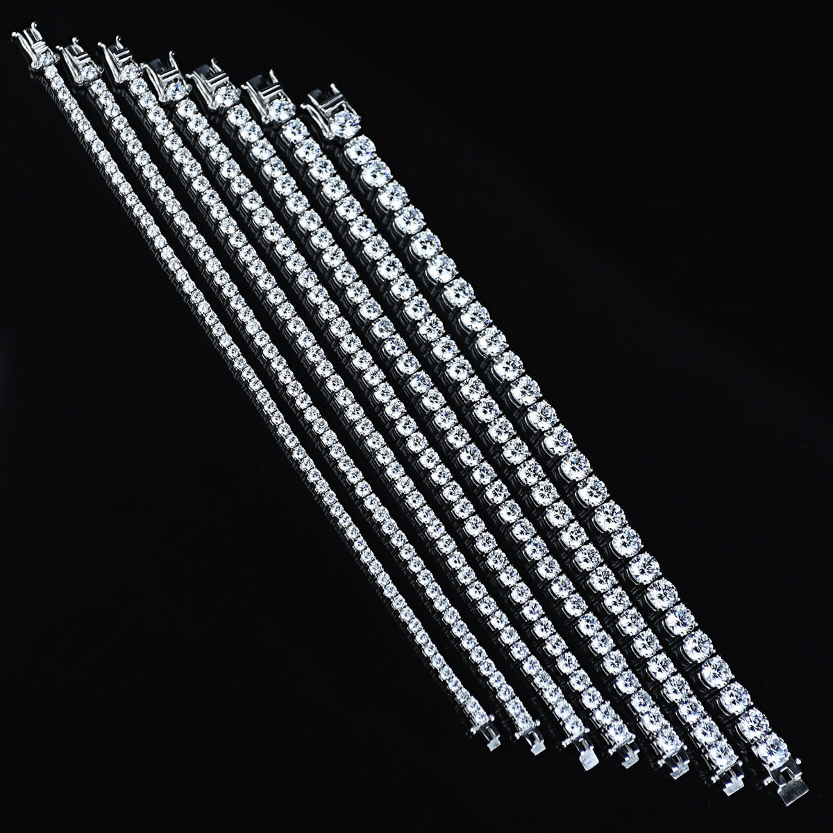 925 Sterling Silver Ideal Cut Moissanite Silver Ice Out Tennis Bracelet