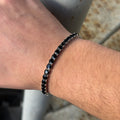 Men Silver 5MM Round Black Diamond Tennis Bracelet