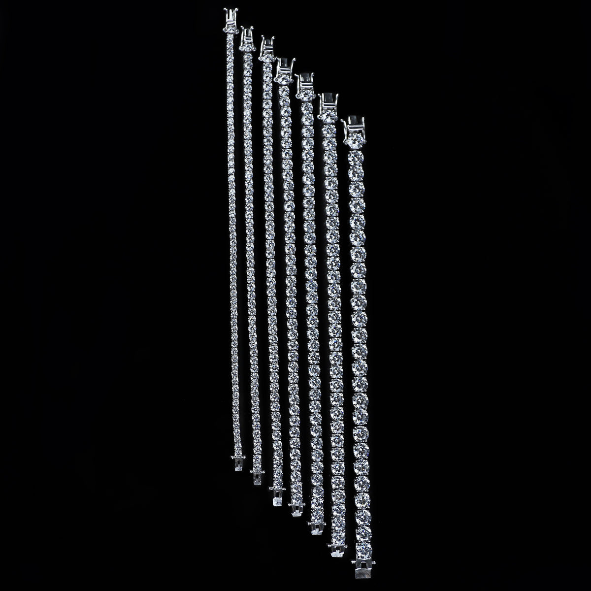 925 Sterling Silver Ideal Cut Moissanite Silver Ice Out Tennis Bracelet