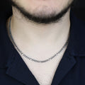 925 Sterling Silver 4mm Curb Chain Necklace for Men