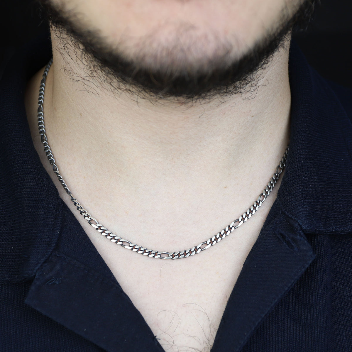 925 Sterling Silver 4mm Curb Chain Necklace for Men