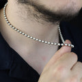 925 Sterling Silver 5mm Oxidized Ball Chain Necklace for Men