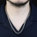 925 Sterling Silver 5mm Oxidized Curb Chain Necklace for Men
