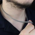 925 Sterling Silver 5mm Oxidized Curb Chain Necklace for Men