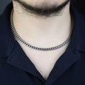925 Sterling Silver 5mm Oxidized Curb Chain Necklace for Men