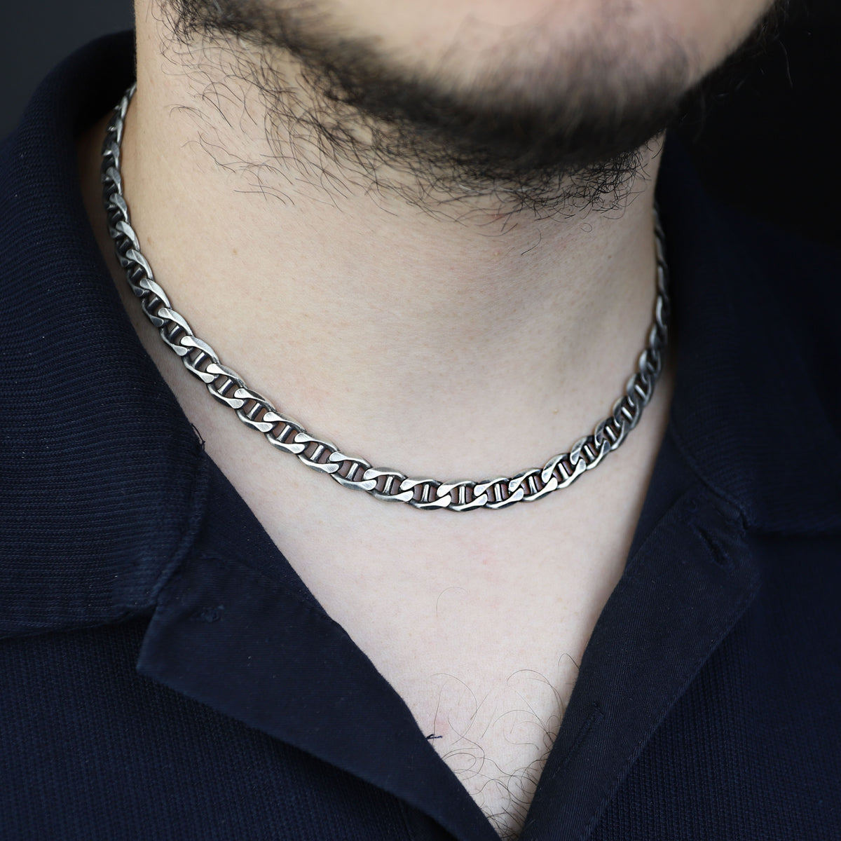 925 Sterling Silver 8mm Cuban Link Chain Necklace for Men
