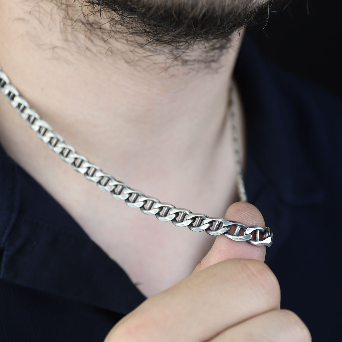 925 Sterling Silver 8mm Cuban Link Chain Necklace for Men