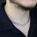 925 Sterling Silver 10mm Cuban Curb Chain Necklace for Men